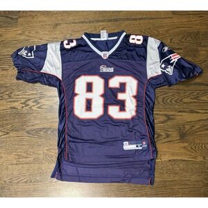 Reebok New England Patriots Wes Welker #83 NFL Jersey Blue Navy Red Small
